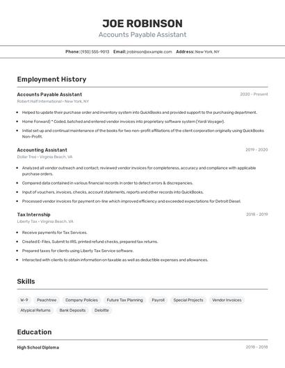 Resume example 2