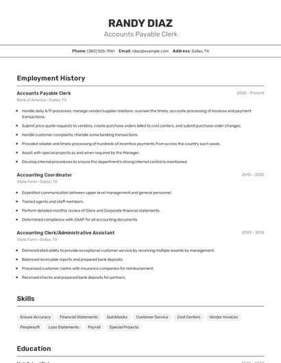 Resume example 2