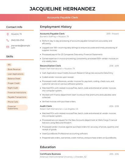 Resume example 3