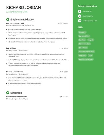 Resume example 5