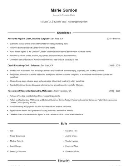 Resume example 1