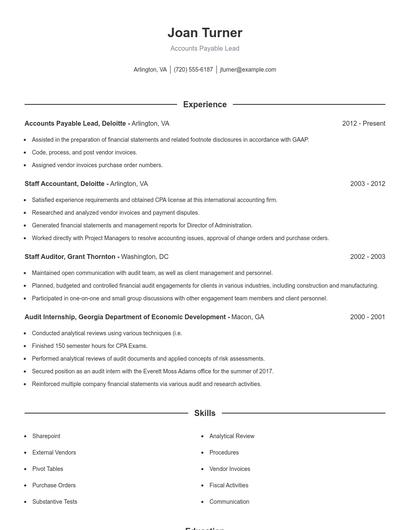 Resume example 1