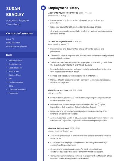 Accounts Payable Team Lead Resume