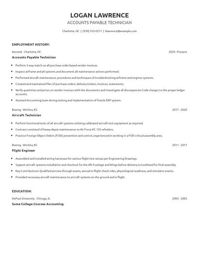 Accounts Payable Technician Resume