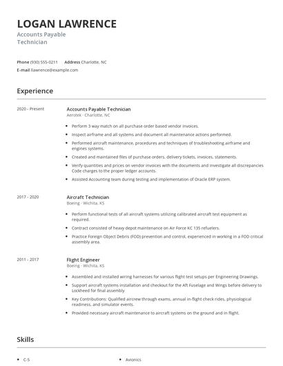 Accounts Payable Technician Resume