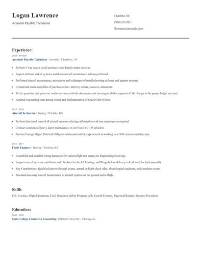 Accounts Payable Technician Resume