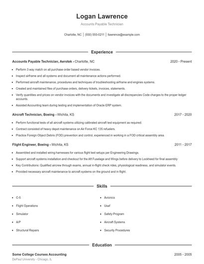 Accounts Payable Technician Resume