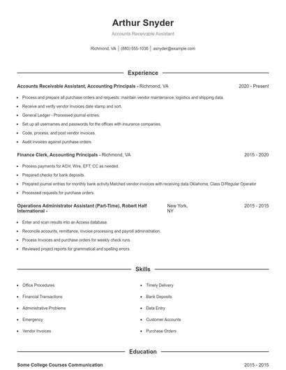Resume example 1