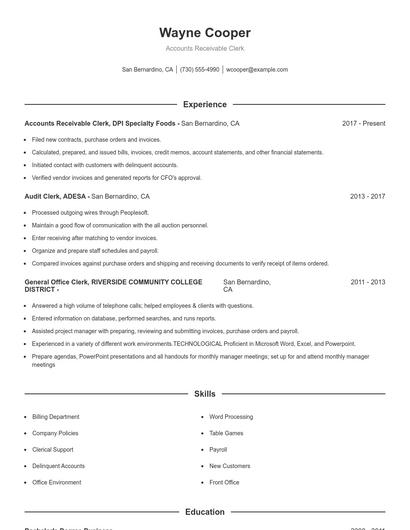 Resume example 1