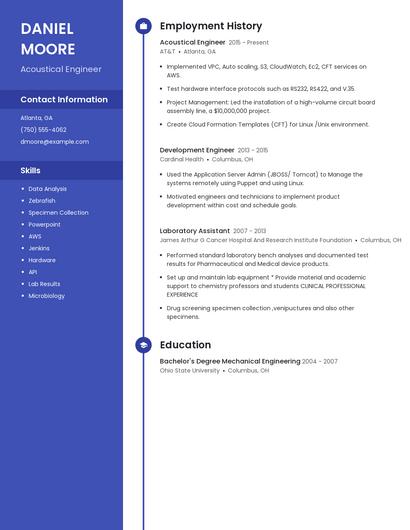 Acoustical Engineer Resume