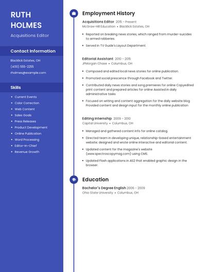 Acquisitions Editor Resume