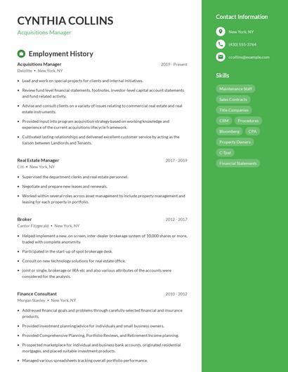 Resume example 5