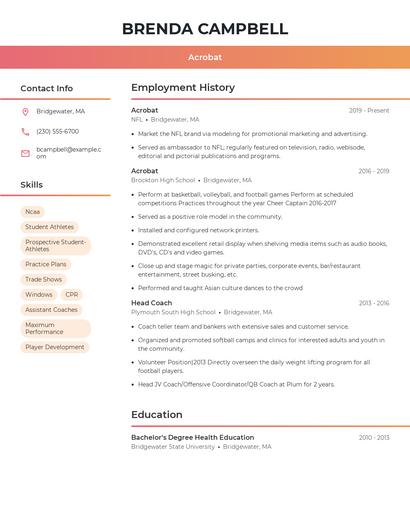 Acrobat Resume