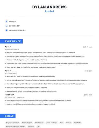 Acrobat Resume