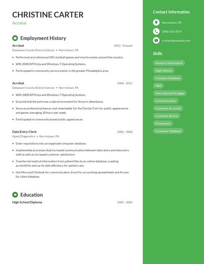 Acrobat Resume