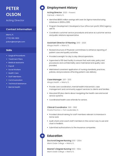 Acting Director Resume