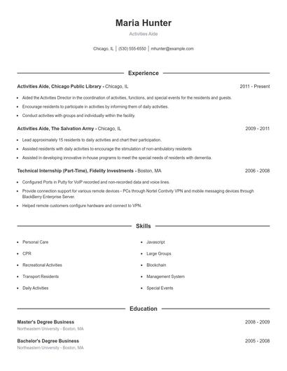 Resume example 1