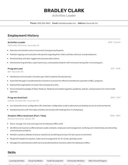 Resume example 2