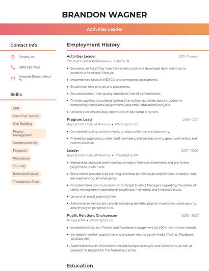 Resume example 3
