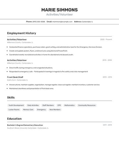 Resume example 2