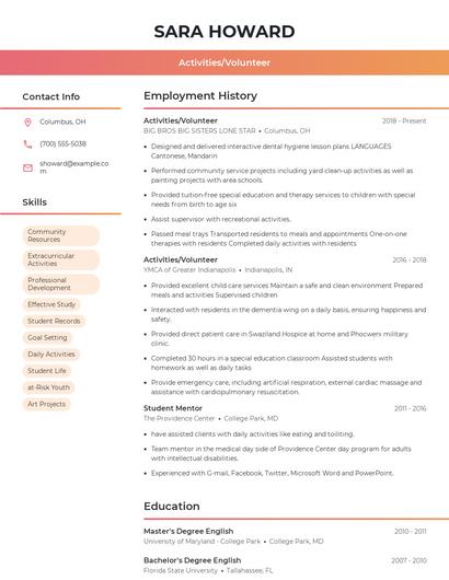Resume example 3