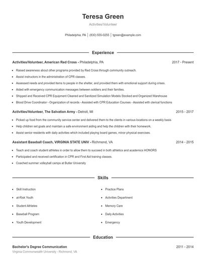 Resume example 1