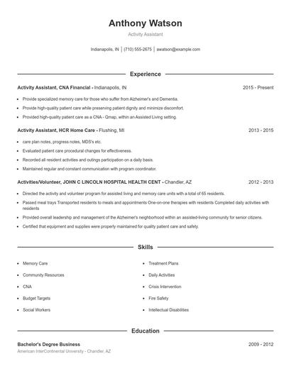 Resume example 1