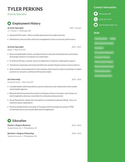 Resume example 4