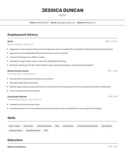 Resume example 2