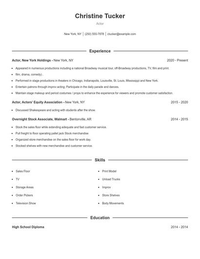 Resume example 1