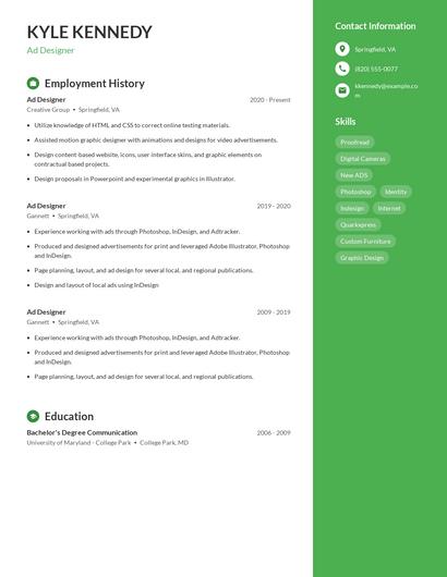 Ad Designer Resume