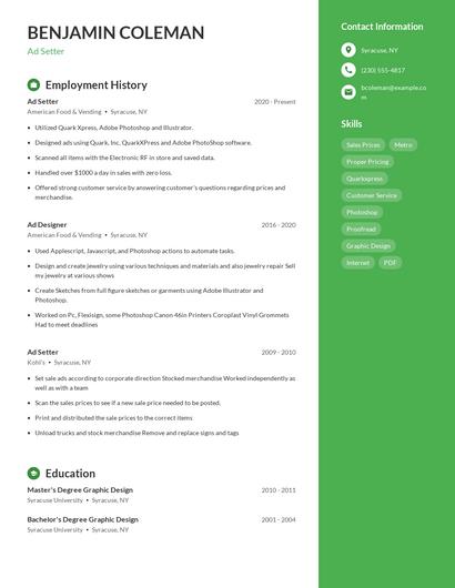 Ad Setter Resume