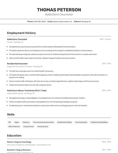 Resume example 2