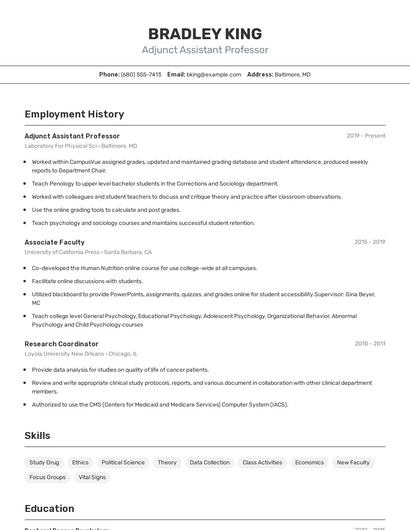 Resume example 2
