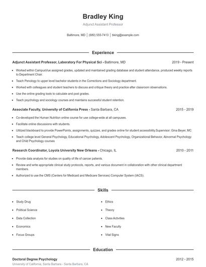 Resume example 1