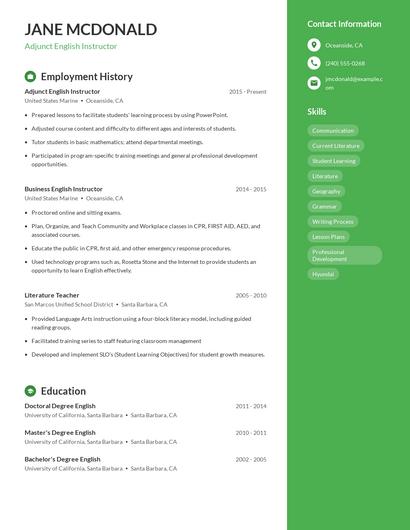 Resume example 5