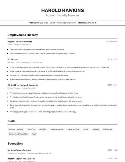 Resume example 2