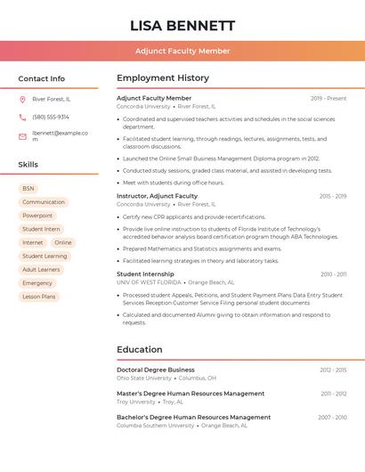 Resume example 3