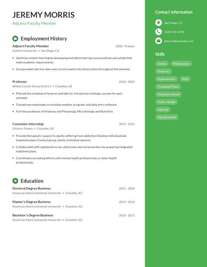 Resume example 5