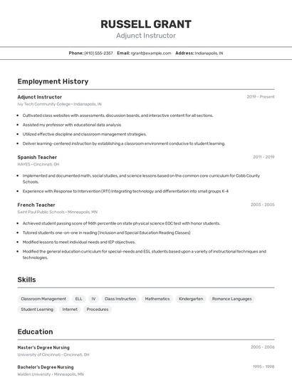 Resume example 2