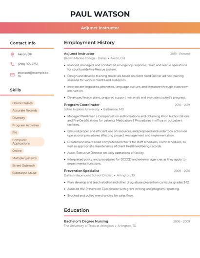 Resume example 3