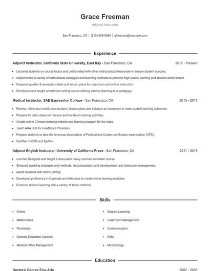 Resume example 1