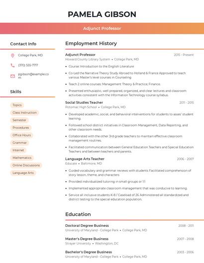 Resume example 3