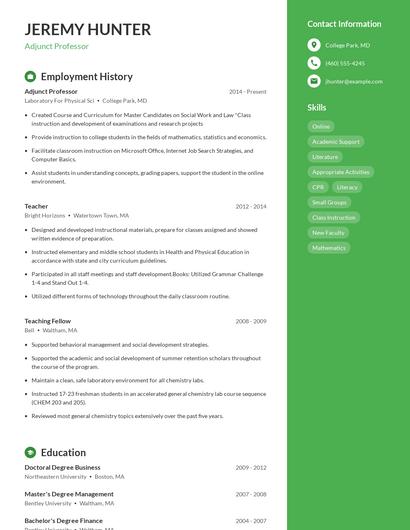 Resume example 5
