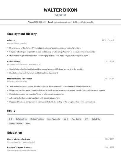 Resume example 2