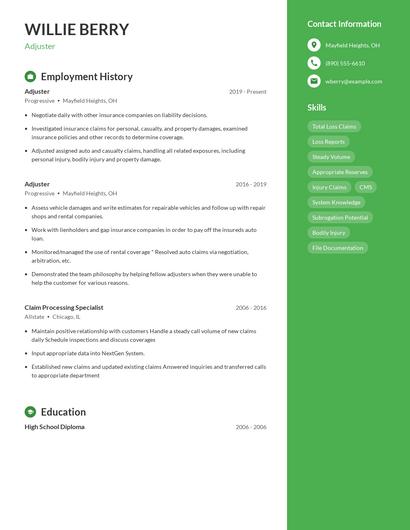 Resume example 5