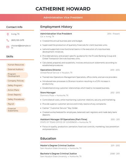 Resume example 3
