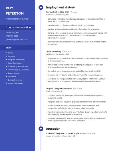 Administrative Aide Resume