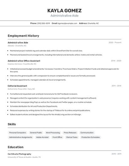 Resume example 2
