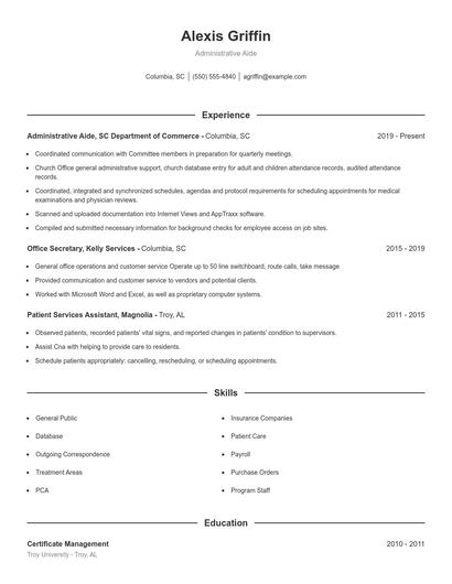 Resume example 1